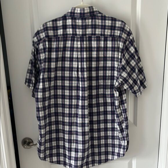 Brooks Brothers LG Blue and White Casual Button Down Shirt Short Sleeve Sz L - Picture 5 of 7